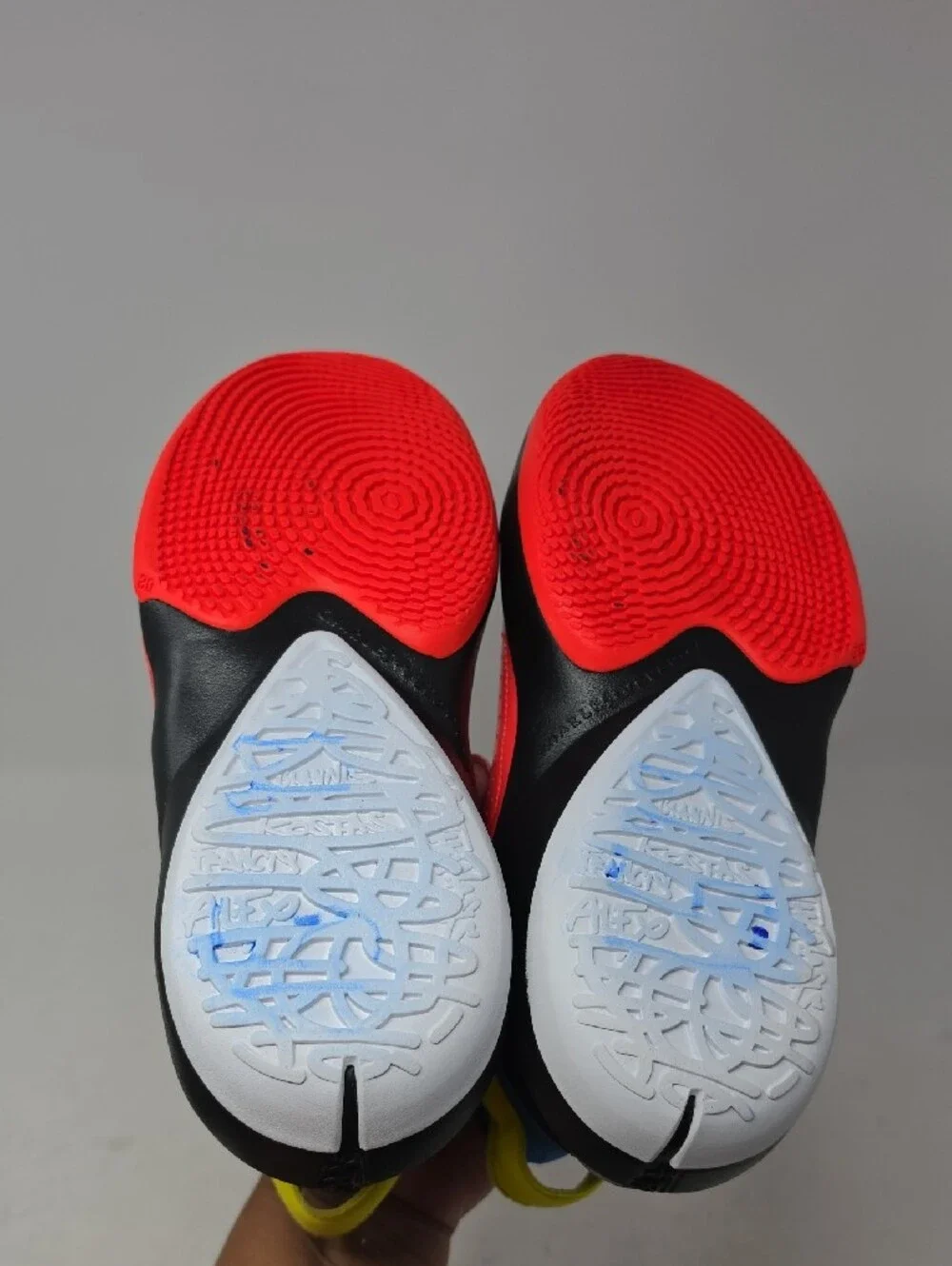 Nike Freak Bright Red & Royal Blue Low-Top Athletic Sneakers with Yellow Size 7Y